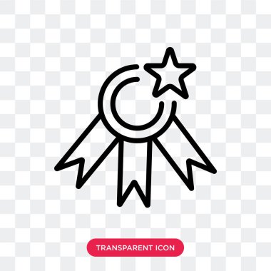 Saydam arka plan üzerinde madalya logo izole madalya vektör simgesi