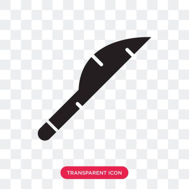 Saydam arka plan üzerinde hançer lo izole hançer vektör simgesi