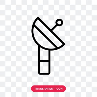 Saydam arka plan üzerinde S izole uydu çanağı vektör simgesi