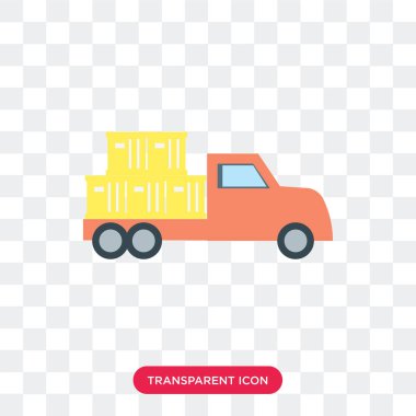 Saydam arka plan üzerinde D izole teslimat kamyonu vektör simgesi