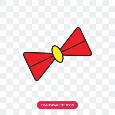 Saydam arka plan üzerinde papyon izole papyon vektör simgesi 