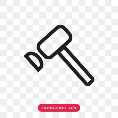 Saydam arka plan üzerinde çekiç lo izole çekiç vektör simgesi