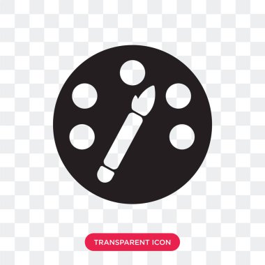 Boya paleti vektör simgesi üzerinde şeffaf arka plan, Pa izole