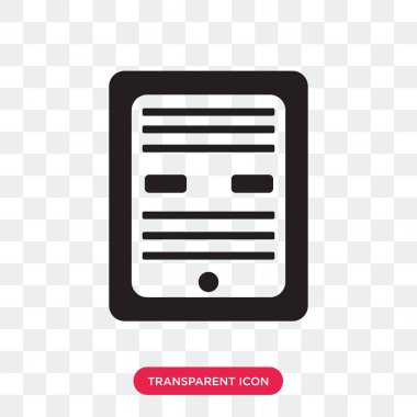 Saydam arka plan üzerinde Ebook logo izole Ebook vektör simgesi