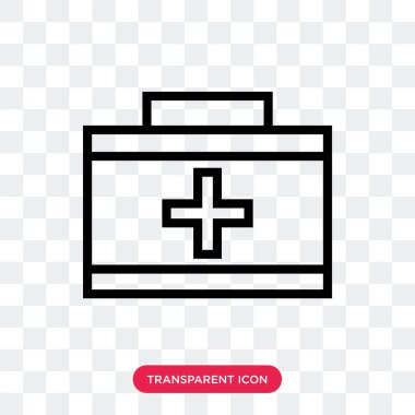 Saydam arka plan üzerinde Fi izole ilk yardım kiti vektör simgesi