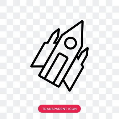 Saydam arka plan üzerinde uzay izole uzay gemisi vektör simgesi