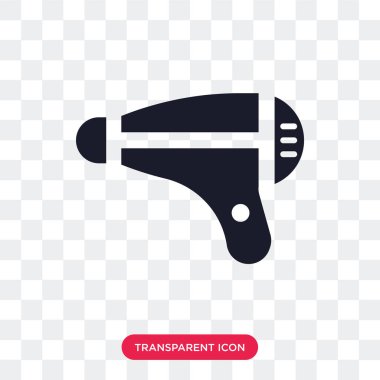 Saydam arka plan üzerinde Hairdr izole saç kurutma makinesi vektör simgesi