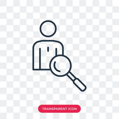 Saydam arka plan üzerinde büyüteç logo tasarımı izole Büyüteç vektör simgesi