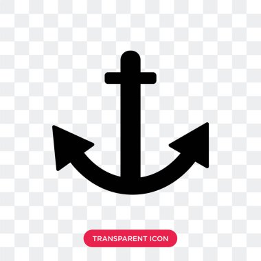 Saydam arka plan üzerinde çapa lo izole çapa vektör simgesi