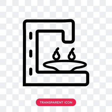 Saydam arka plan üzerinde Cof izole kahve makinesi vektör simgesi