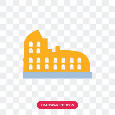 Saydam arka plan üzerinde Coloss izole colosseum vektör simgesi