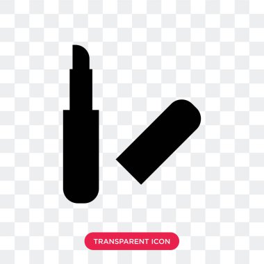 Saydam arka plan üzerinde Lipstic izole ruj vektör simgesi