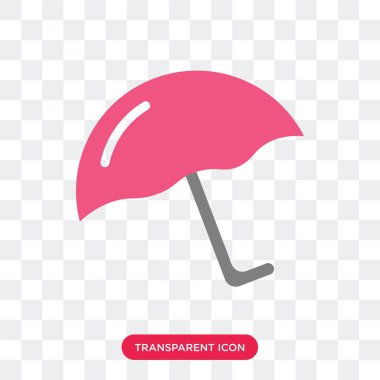 Saydam arka plan üzerinde güneş izole güneş şemsiyesi vektör simgesi