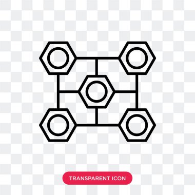 Saydam arka plan üzerinde moleküler logo tasarımı izole moleküler vektör simgesi