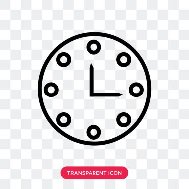 Saydam arka plan üzerinde zaman logo d izole zaman vektör simgesi