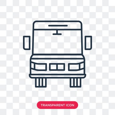 Saydam arka plan üzerinde otobüs logo tasarımı izole otobüs vektör simgesi