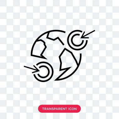 Saydam arka plan üzerinde Worldw izole dünya çapında vektör simgesi