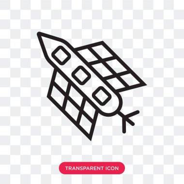 Saydam arka plan üzerinde Satell izole uydu vektör simgesi