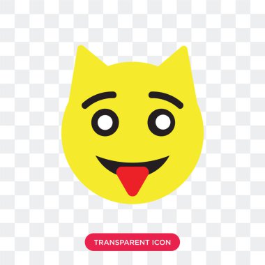 Saydam arka plan üzerinde kedi logo des izole kedi vektör simgesi