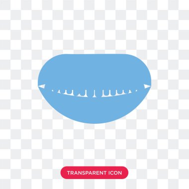 Saydam arka plan üzerinde ağız izole ağız açık vektör simgesi