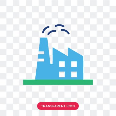 Saydam arka plan üzerinde fabrika izole fabrika vektör simgesi 