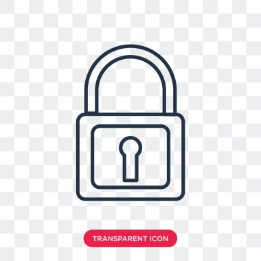 Saydam arka plan üzerinde asma kilit logo tasarımı izole asma kilit vektör simgesi