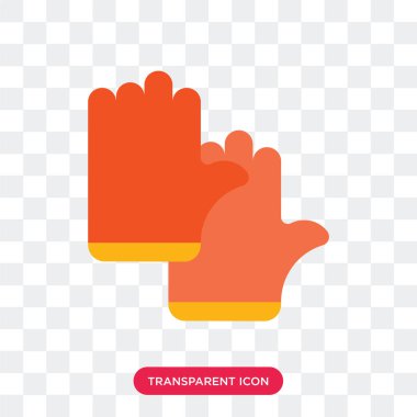 Saydam arka plan üzerinde eldiven lo izole eldivenler vektör simgesi