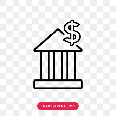 Saydam arka plan üzerinde banka logosu d izole banka vektör simgesi