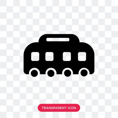 Saydam arka plan üzerinde otobüs logo des izole otobüs vektör simgesi