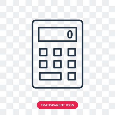 Saydam arka plan üzerinde hesap makinesi logo tasarımı izole hesap makinesi vektör simgesi