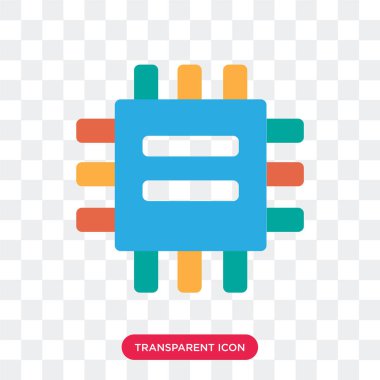 Saydam arka plan üzerinde Cpu logo des izole Cpu vektör simgesi