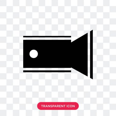 Saydam arka plan üzerinde Vid izole video kamera vektör simgesi