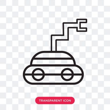 Saydam arka plan üzerinde Moon izole ay rover vektör simgesi 