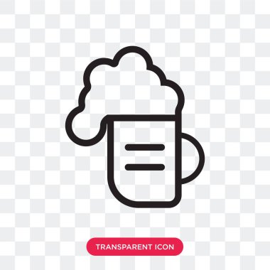 Saydam arka plan üzerinde bira logosu d izole bira vektör simgesi