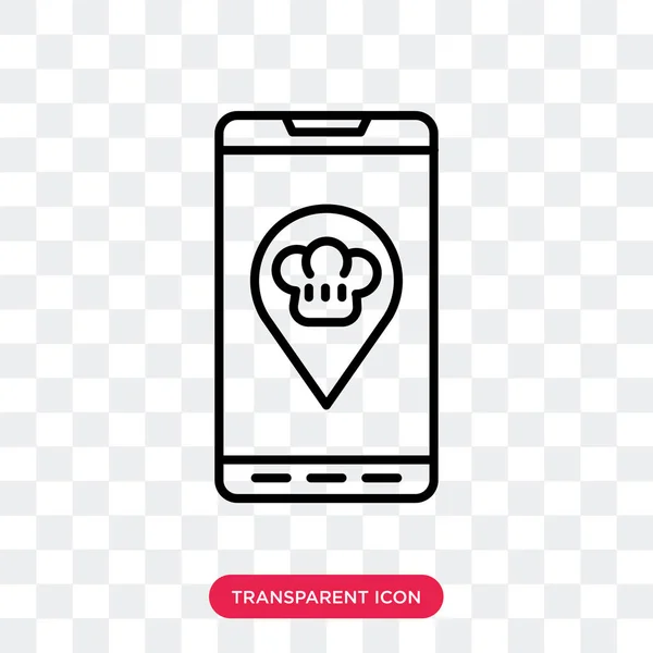 Saydam arka plan üzerinde restoran app logo tasarımı izole Restoran app vektör simgesi — Stok Vektör