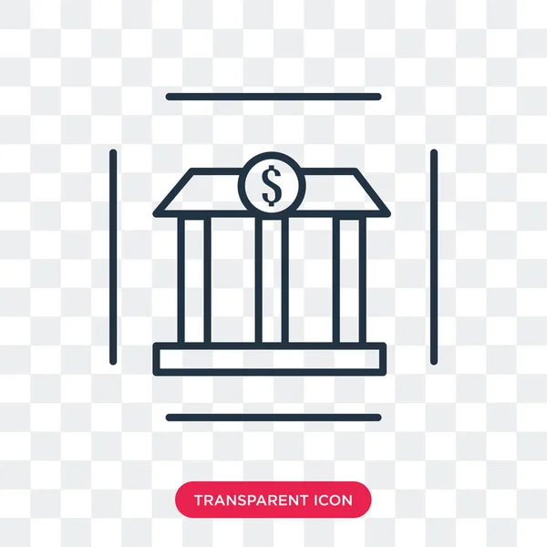 Ícone de vetor bancário isolado em fundo transparente, design de logotipo do banco — Vetor de Stock