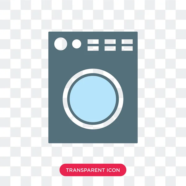 Lavadora icono vectorial aislado sobre fondo transparente , — Vector de stock