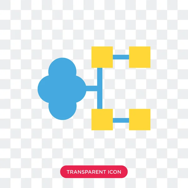 Cloud computing-vector pictogram geïsoleerd op transparante achtergrond, — Stockvector