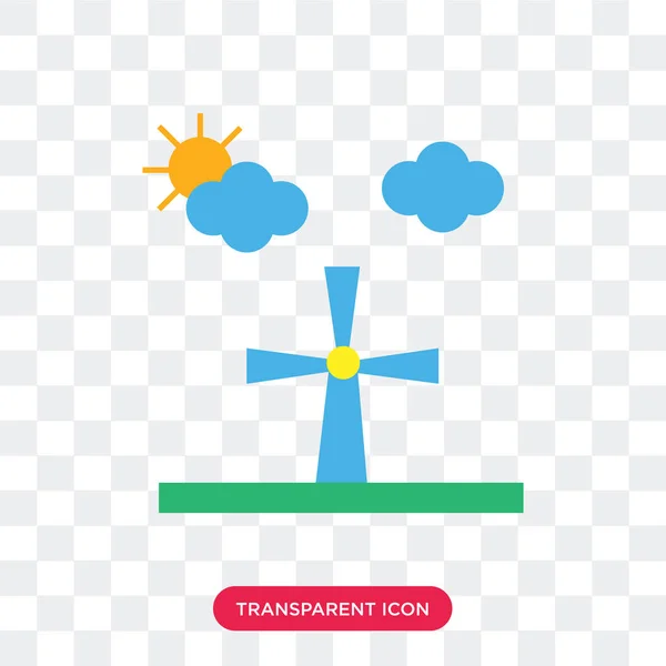 Molino de viento icono vectorial aislado sobre fondo transparente, Windmil — Vector de stock