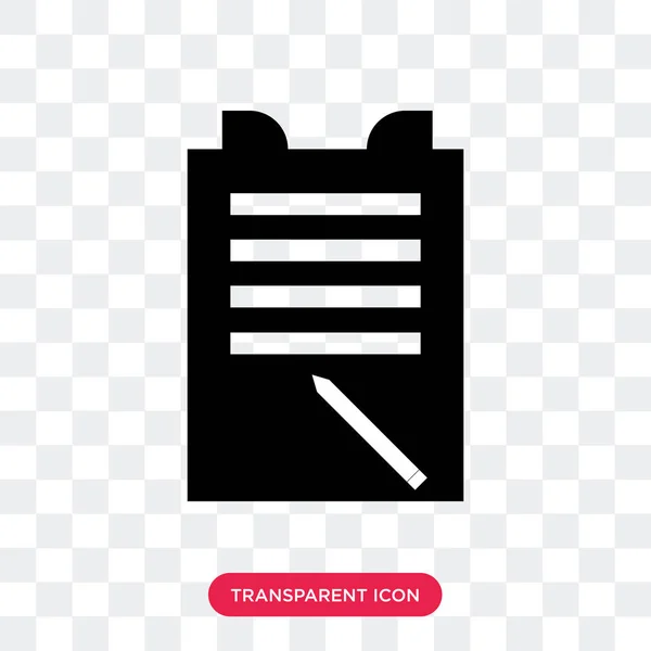 Notepad vector icon isolated on transparent background, Notepad — Stock Vector