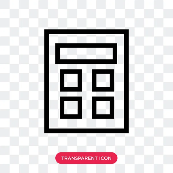 Calculator vector icon isolated on transparent background, Calcu — Stock Vector