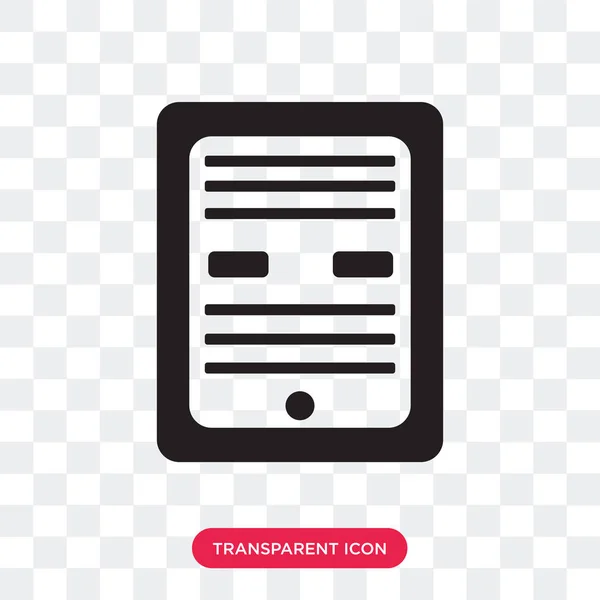 Icono de vector de libro electrónico aislado sobre fondo transparente, logotipo de libro electrónico — Archivo Imágenes Vectoriales