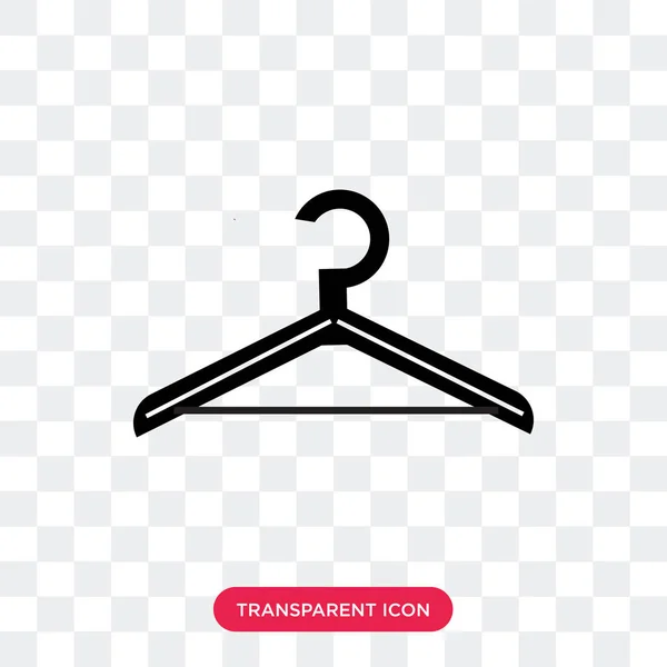 Clothes hanger vector icon isolated on transparent background, C — Stock Vector