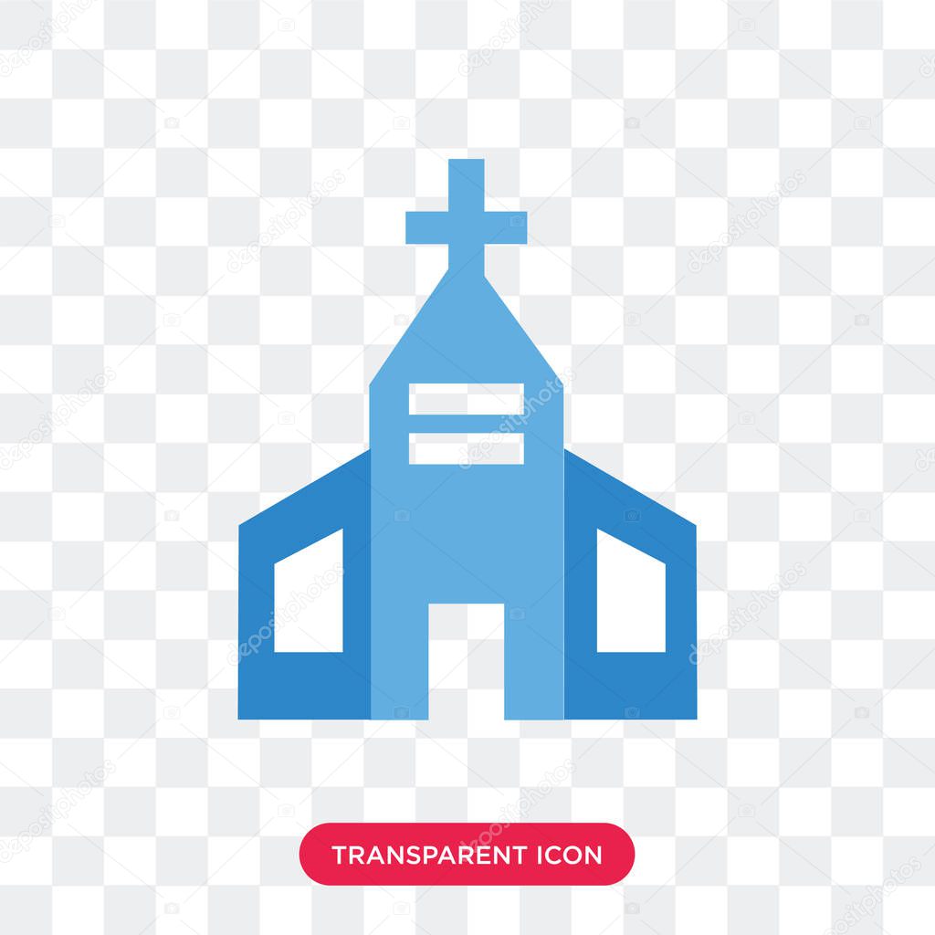 Church vector icon isolated on transparent background, Church lo