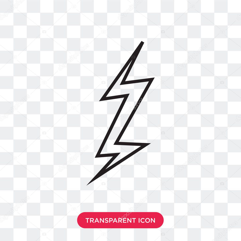 thunder vector icon isolated on transparent background, thunder 