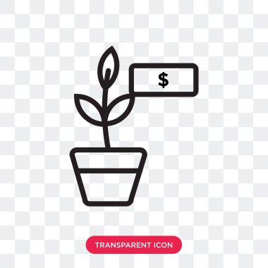 Saydam arka plan üzerinde para logo izole para vektör simgesi