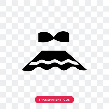 Saydam arka plan üzerinde Bik izole Bikini şekli vektör simgesi