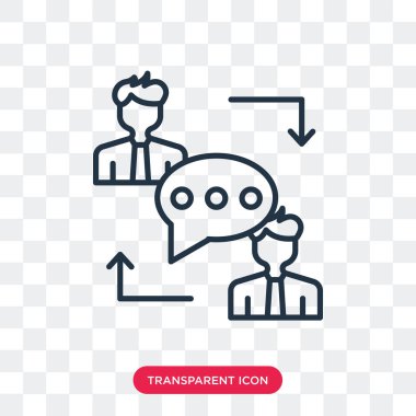 Saydam arka plan üzerinde konuşma logo tasarımı izole görüşme vektör simgesi