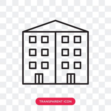 Saydam arka plan üzerinde bina logo tasarımı izole vektör simge oluşturma