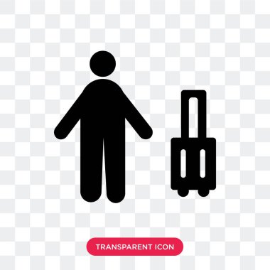 Saydam arka plan üzerinde turist izole turist vektör simgesi 